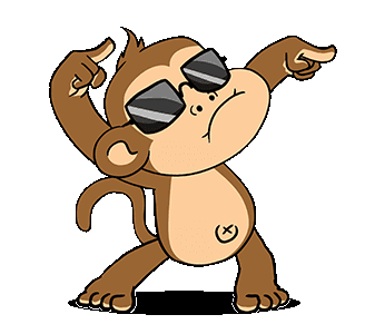 A cool cartoon monkey dancing